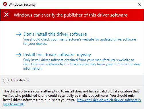 Windows can’t verify the publisher