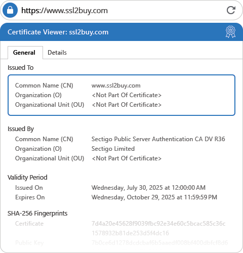 Sectigo ACME Certificate DV General