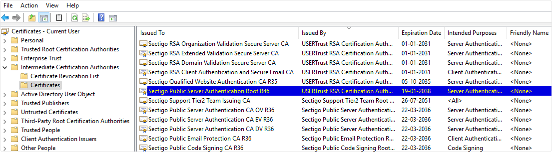Cross-signed Certificate-List