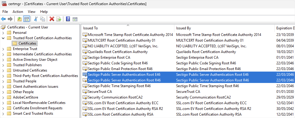 Remove Self Signed R46/E46 Root